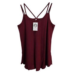 NWT | RIROW Burgundy Double Spaghetti Strap Tank Top | Size Medium